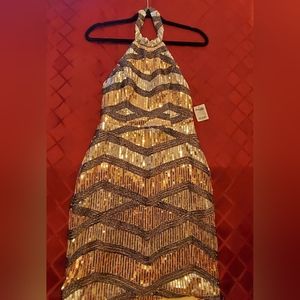 NWT Charlotte Russe Halter Sequin Mini Dress Size: S